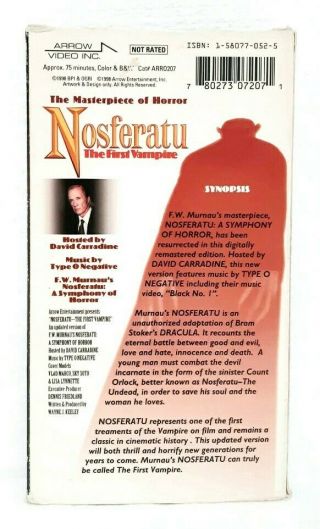 Nosferatu The First Vampire (vhs 1998) Remastered Type O Negative Music Rare Htf