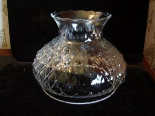 Antique Beaded Diamond Quilt Pattern Glass Lamp Light Shade 5 - 7/8 " X 6 - 5/8 "