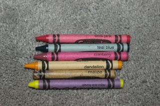 (6) Rare Retired Discontinued Crayola Crayons Binney And Smith Cranberry Brink