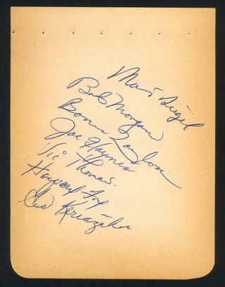 Rare 1950s Hof Album Page Signed By 12 Howie Fox Joe Haynes Keriazakos Morgan,  8