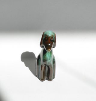 Vintage Rare Blue Mountain Pottery - Bmp - Hound Dog 3 " Mini - Green Glaze