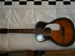 Vintage 60s Silvertone Model 319 Parlor Acoustic Guitar Sunburst Usa