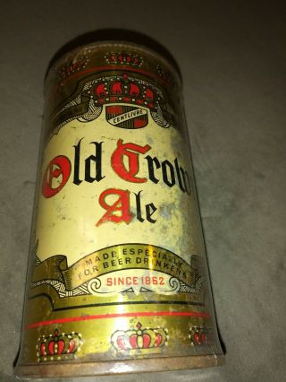 Vtg Antique Old Crown Ale Oi Flat Top Beer Can - Centlivre (in) Usbc 104 - 39