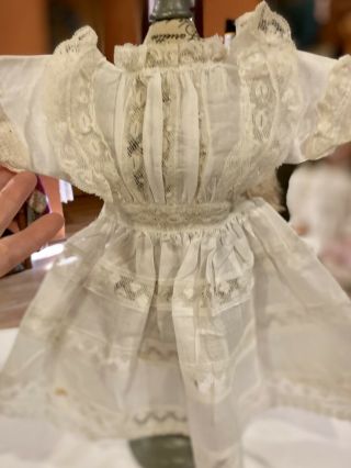 650 Antique White Cotton Early Dress For Antique Or Early Doll