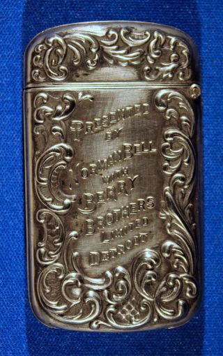 Antique Match Safe By Whitehead & Hoag With Repousse Designs