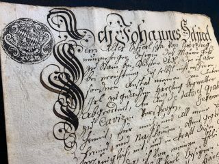 Stamped Marriage Contract 1789 - Bavaria
