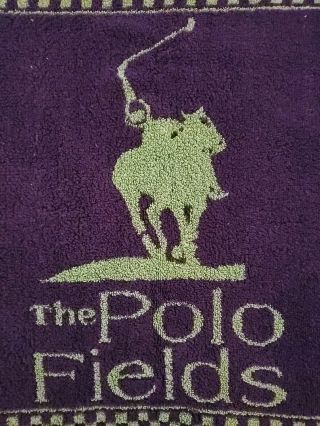 Rare Vintage Polo RALPH LAUREN The Polo Fields USA hand Towel - green / blue 2