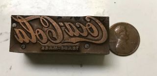 Antique Letterpress Printing Block Coca - Cola Brand Advertising Type