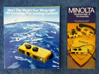 Vintage Scuba 1985 Underwater Photography Minolta Weathermatic - A Sales Brochures