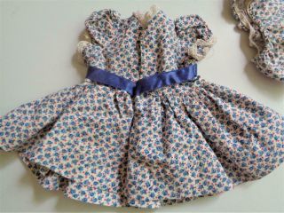 Vintage 1950s Tagged Terri Lee Doll Clothes BLUE FLOWERED PRINT DRESS PANTIES 3