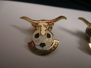 Rare Old Texas Longhorns Us Soccer Club (2) Football Enamel Press Pin Badge