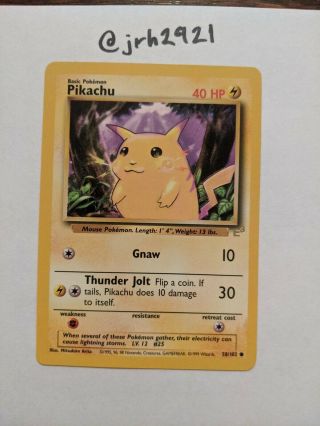 Pokemon Pikachu E3 Gold Stamp Promo 58/102 Slightly Played Minus (crease)