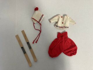 Vintage Vogue Ginny Doll Outfit Ski Snow Red White - 1950s - Tlc - Read