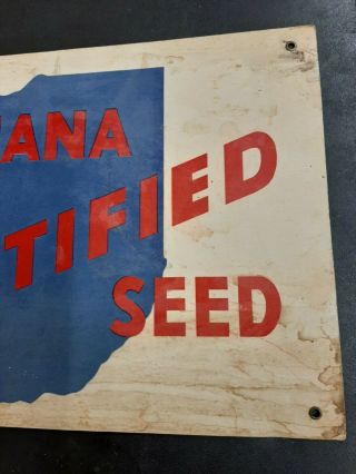 1950s Rare Indiana Certified Seed Corn Sign Farm Barn Plant Harvest Old 3