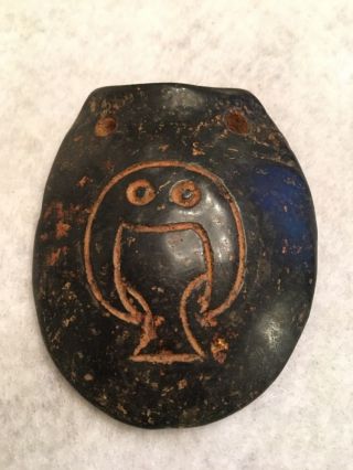 Very Rare Ancient Hand Carved Jade Black Magnet Turtle Shell Pendant