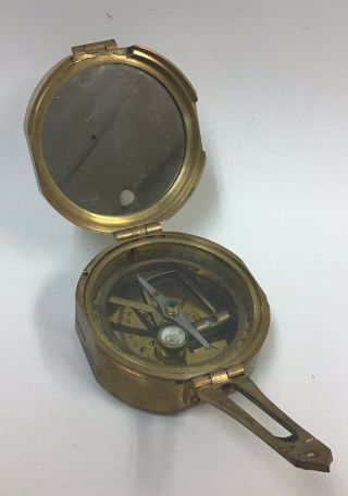 Vintage Natural Sine Stanley London Brass Compass Ship Nautical