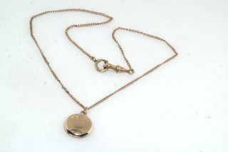 Antique Gold Filled Pocketwatch Watch Chain Necklace W Locket Pendant