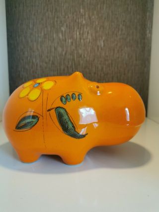 Bertoncello.  Orange Hippo Money Box Sicart Of Italy.  (rare)