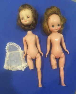 Vintage 8 " American Character Betsy Mccall 2 Dolls For Repair Or Parts
