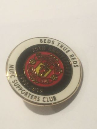 Rare Old 2015 Manchester United Football Supporters Club Enamel Brooch Pin Badge