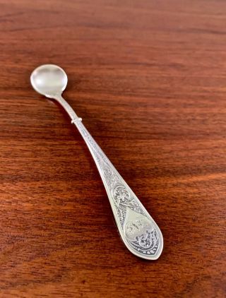 Rare Early Gorham Co.  Sterling Silver Mustard Ladle: Raphael 1874