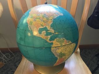 Rand Mcnally Vintage World Globe On Stand