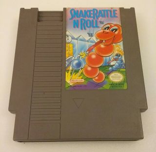Snake Rattle N Roll - Nintendo Nes Authentic Loose Cart Only Rare