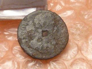 James Ii 1686 Tin Farthing With Copper Plug Extremely Rare Part Date On Edge 2a