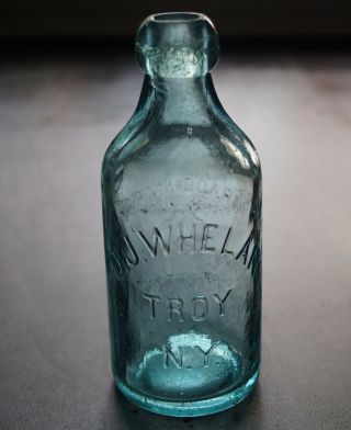 Antique Squat Blob Top D.  J.  Whelan Mineral Water Or Soda Bottle Troy Ny