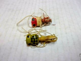Two Vintage Fly Rod Popper Fishing Lures.  Arbogast Fly Rod Hula Popper?
