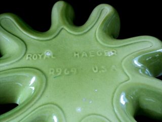 Rare VTG Mid - Century Royal Haeger Art Pottery Bowl Green & Yellow R969 Perfect 3