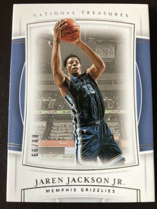 2019 - 20 National Treasures Jaren Jackson Jr Rare Base 88/99 Grizzlies