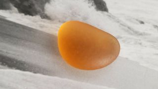Sea Glass Flawless Yellow Orange Golden Nugget Rare Jewelry Jq