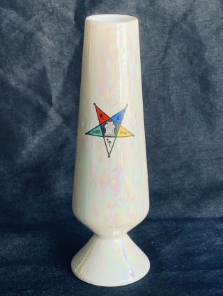Masonic Art Deco Ceramic Bud Vase 1930 