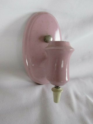 Art Deco Porcelain Sconce,  For Bathroom,  Pink