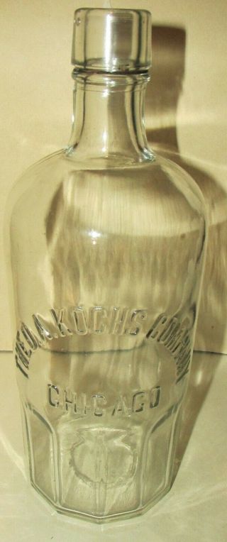 Rare Vintage Theo A Kochs Company Chicago Barber Shop Cork Top Bottle 2 Pc Mold