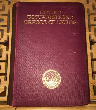 Rare 1930 Greek & Latin Bible By D.  Eberhard Nestle Stuttgart