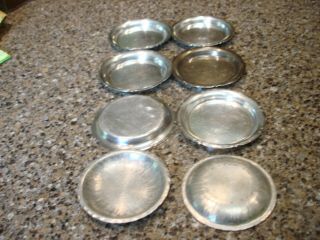 6 Vintage Silverplate (prima Ns1) And 2 Pewter (from Norway) Coasters