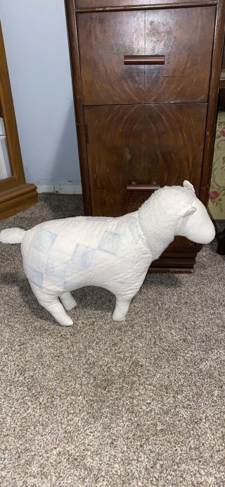 Vintage Stuffed Quilted Sheep