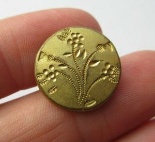 Rare Early Antique Gold Gilt Metal Button Thistle Leavenworth 