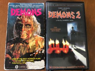 Demons & Demons 2 (vhs) Dario Argento Rare,  Set Of 2