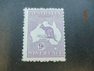 Kangaroo Stamps: 9d Violet 3rd Watermark - Rare - (j360)