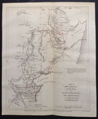 Map Of England,  Beardy Plains,  Clarence And Richmond Rivers,  Nsw 1844.