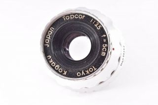 Rare Tokyo Kogaku Topcor Lens 50mm/f3.  5 Leica 39mm Lmt Screw Mount 588462
