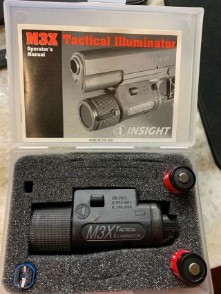 Insight M3x Tactical Light Rarely W/ Batteries And Spare Bulb