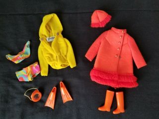 Vintage Barbie Doll Clothes - Scuba - Do,  Fiery Felt Coat & Ice Skating outfits 2