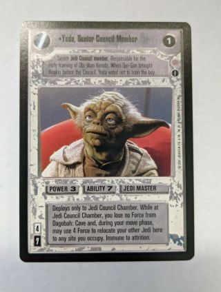 Star Wars Ccg Swccg Coruscant Nm Rare Card Yoda Senior Council Member