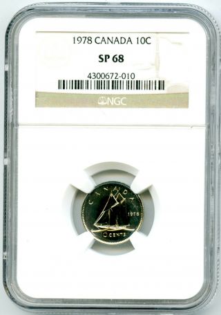 1978 Canada 10 Cent Ngc Sp68 First Releases Specimen Dime Rare Pop Only 6