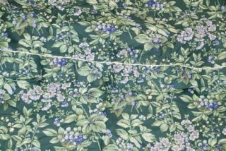 Vintage Laura Ashley Bramble Shower Curtain Fabric Green Blue Berries 2
