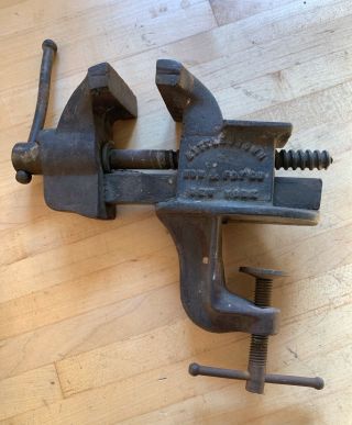 Antique Littlestown Hardware & Foundry No 3 Clamp - On Bench Vise,  2 1/2 " Jaws